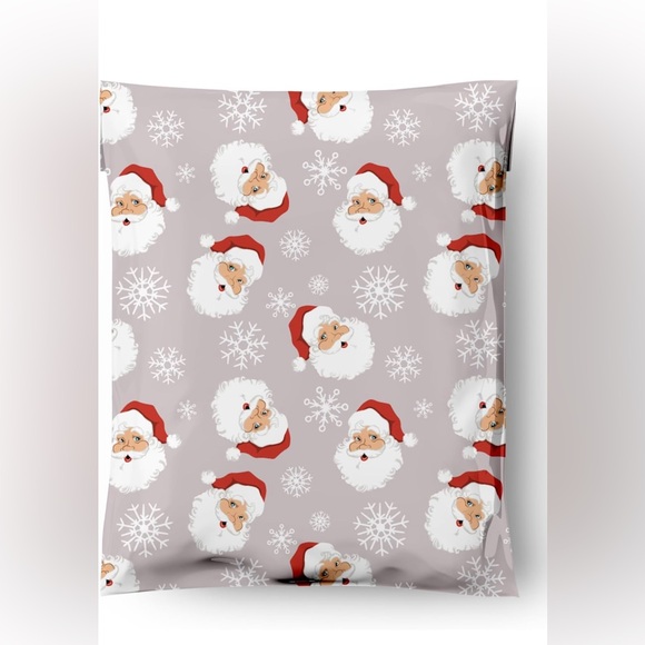 Christmas Santa 20 Poly Mailers red white grey  pack of 20 size 10 x 13 - Picture 2 of 5